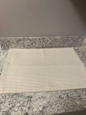 Neutral Striped Kitchen Placemat - Beige and Cream- Set of 2